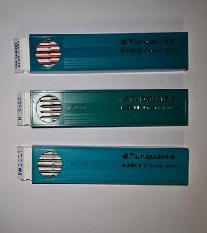 Vintage Berol Eagle Turquoise 2mm Drawing Leads - 3 Pack Lot